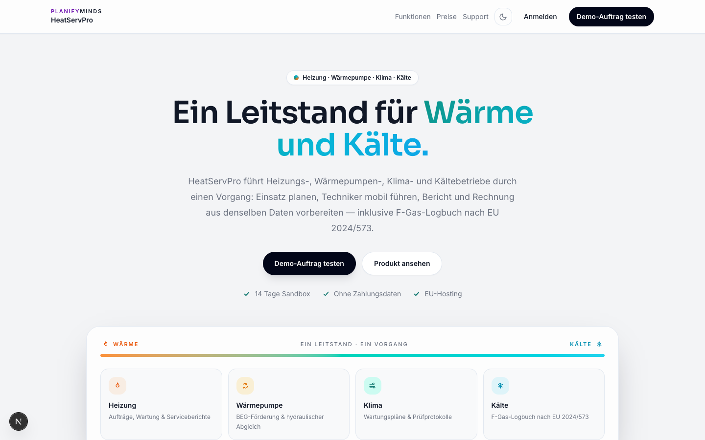 Screenshot: Startseite