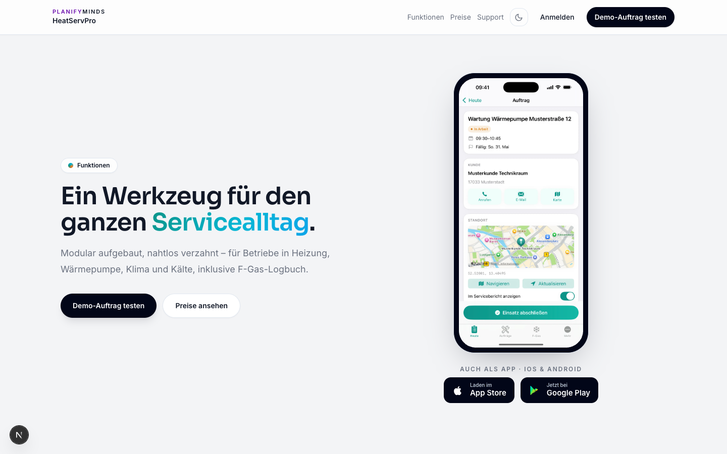 Screenshot: Funktionen